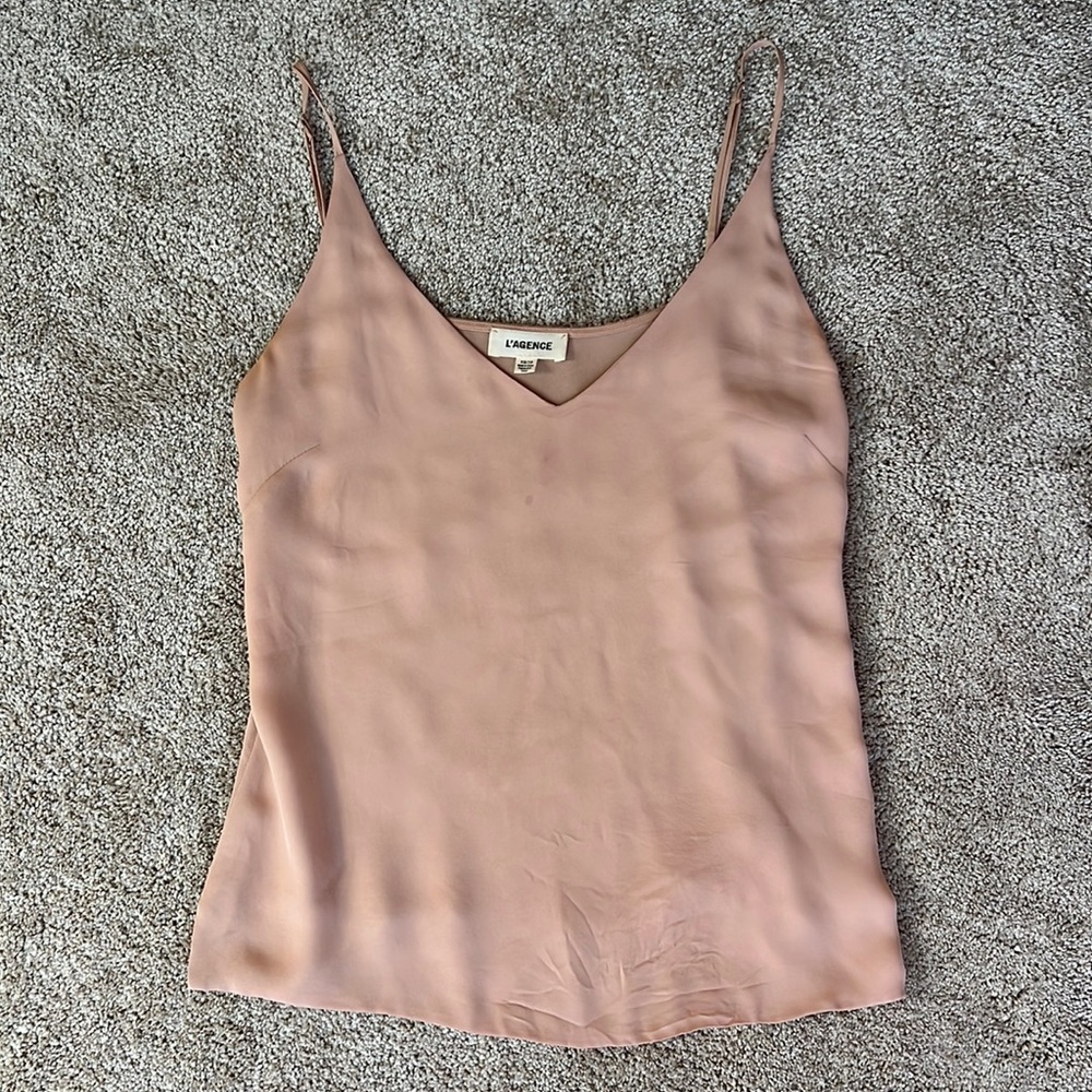 Blush silk tank